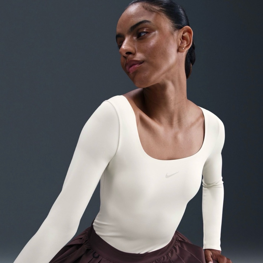 Nike Women's White Long Sleeve Bodysuit